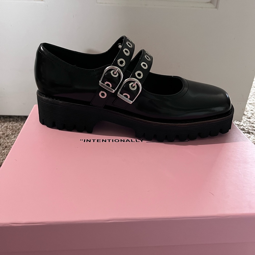 Intentionally Blank Black Mary Jane Shoes